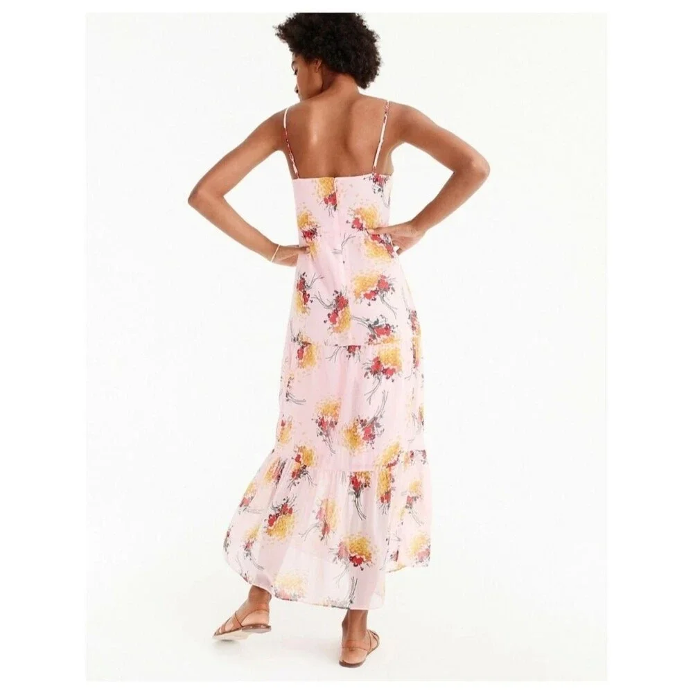 J. Crew Mercantile Tiered Sunburst Floral Boho Maxi Dress